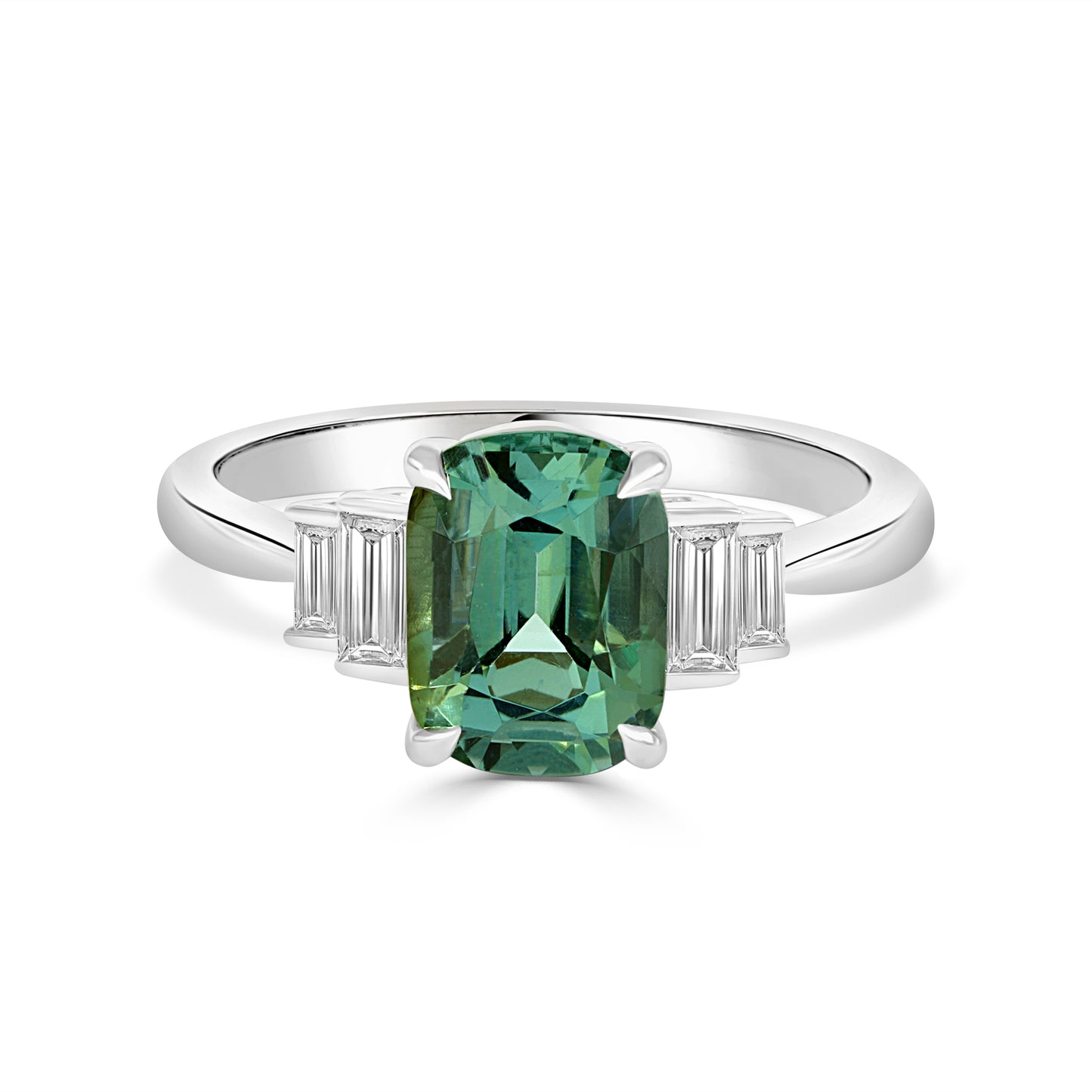 Green Tourmaline and Diamond Dress Ring