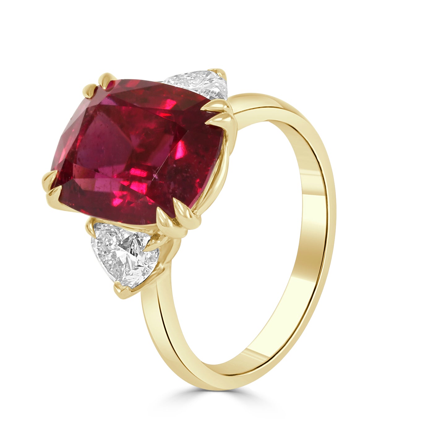 Rubellite and Heart Diamond Dress Ring