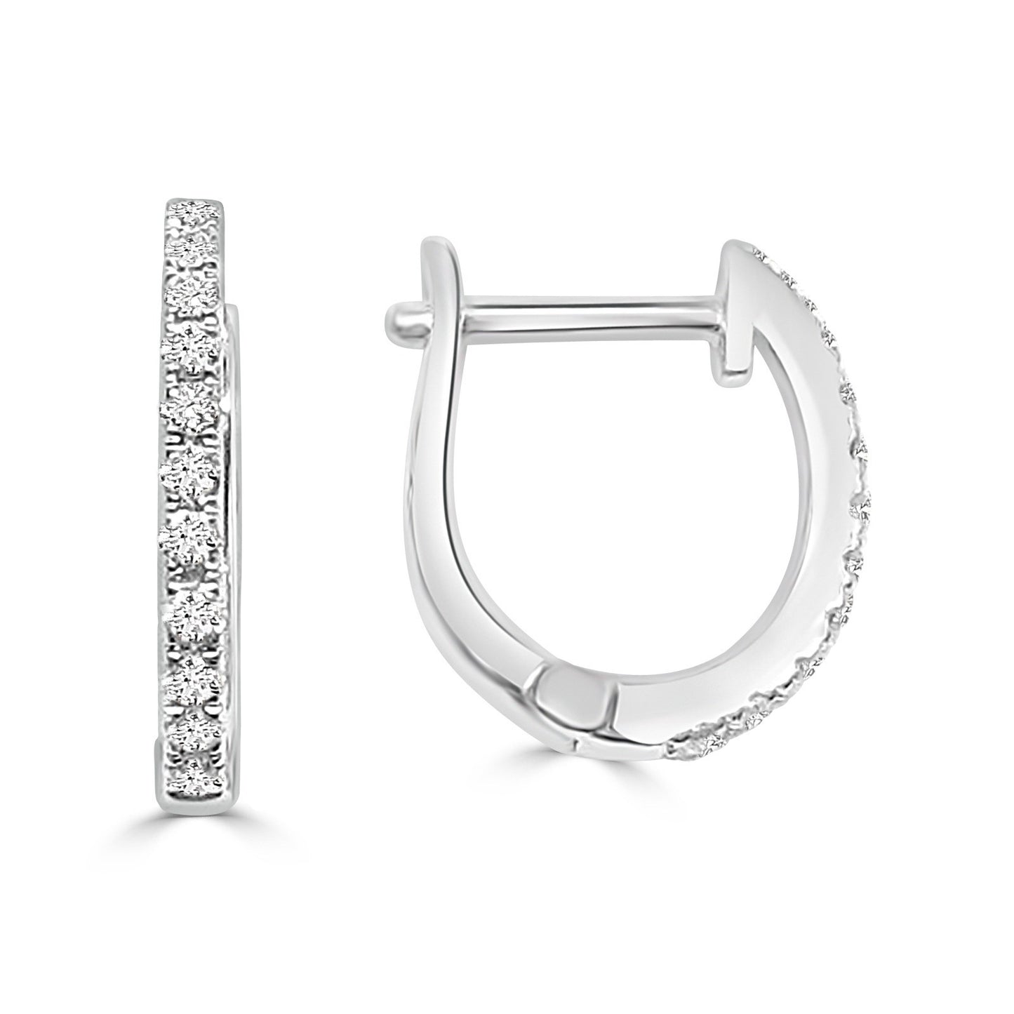 18KW Diamond Huggie Earrings