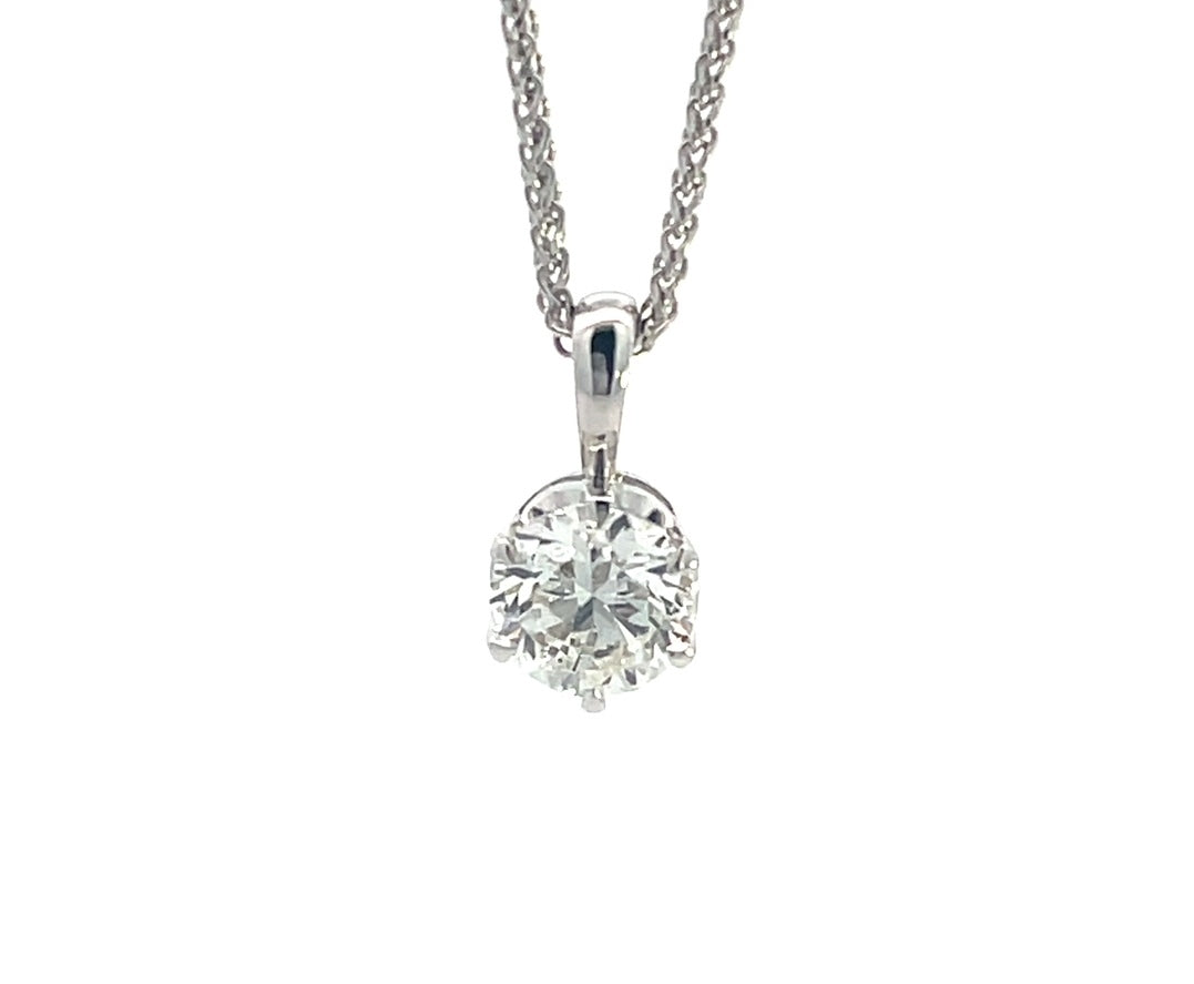 Round Brilliant Cut Diamond Solitaire Pendant image 0