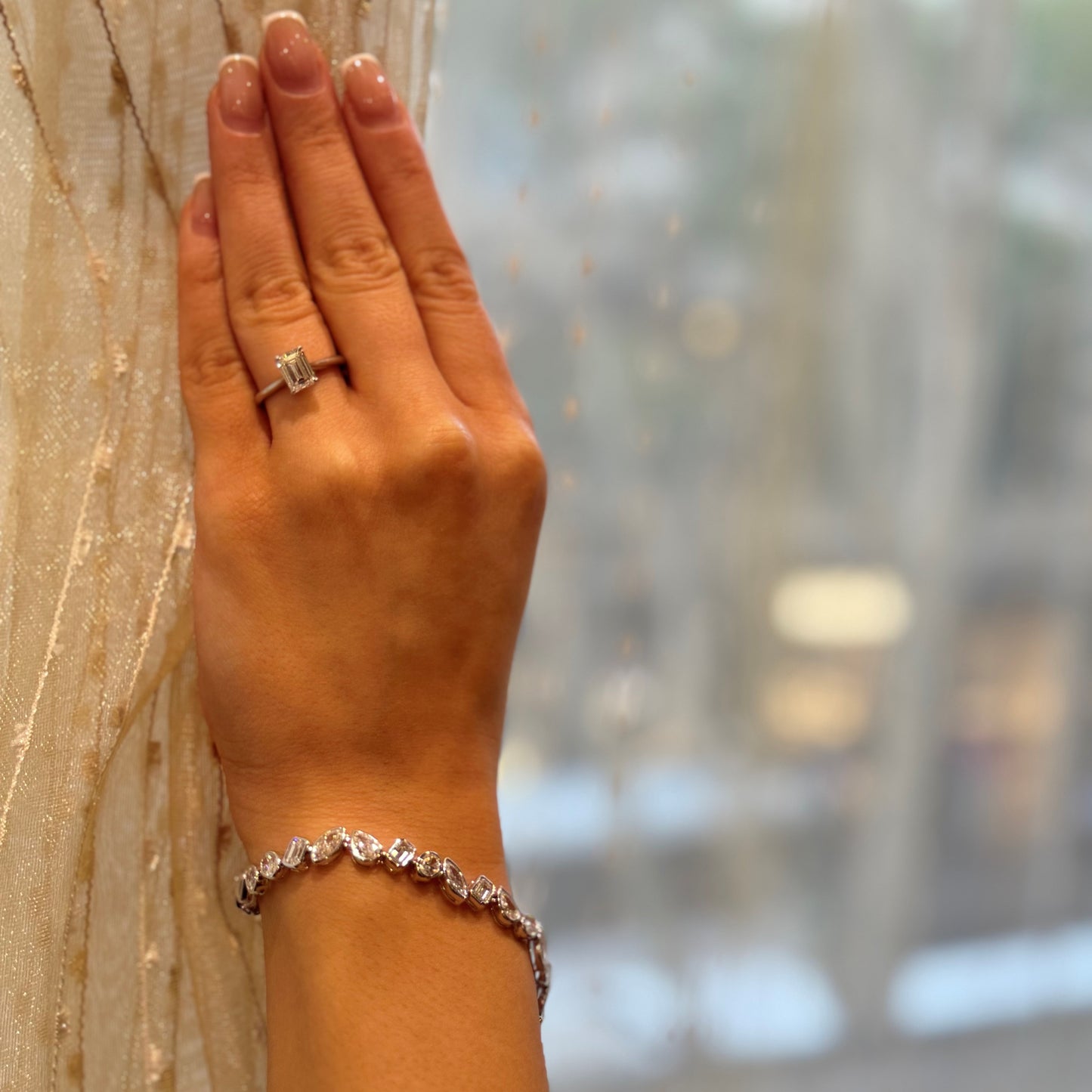 Rub Over Diamond Bracelet