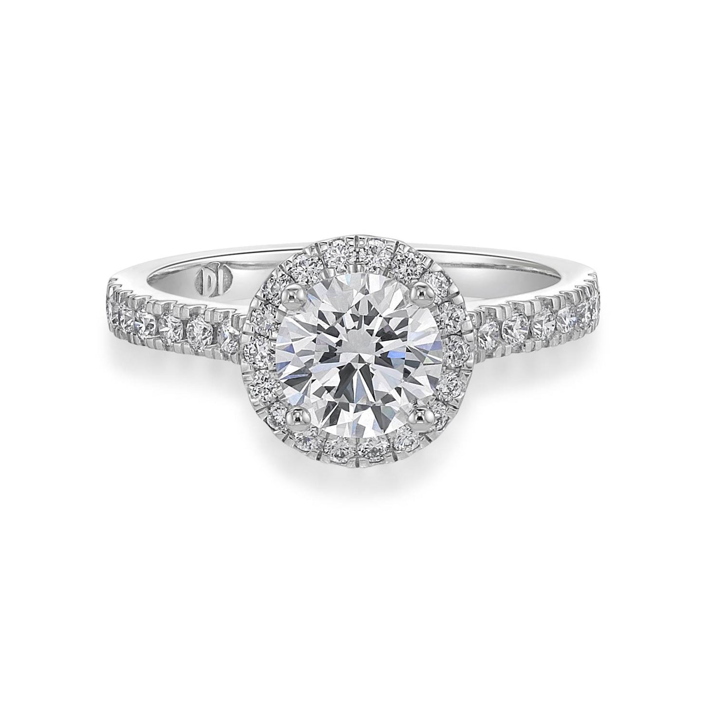 Classic fine halo engagement ring brisbane