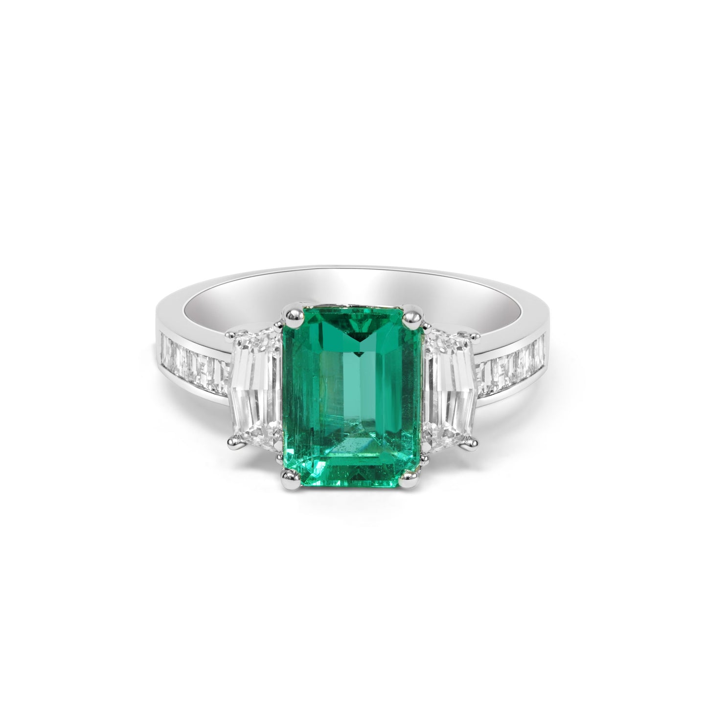 Emerald and Diamond Dress Ring image 0