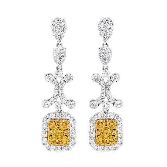 Yellow Diamond Drop Earrings image 0