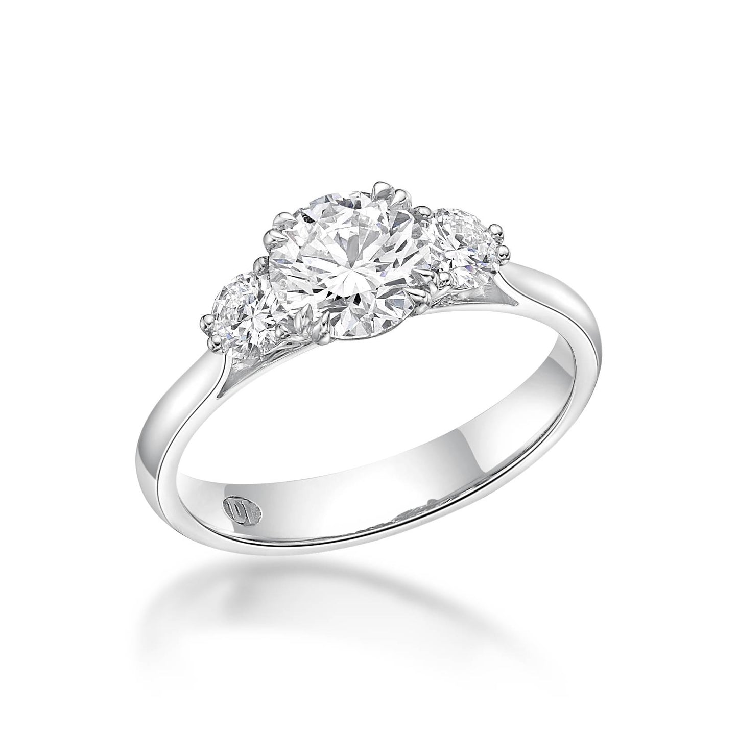 Pallas - Round Brilliant Cut Diamond Trilogy Engagement Ring image 1
