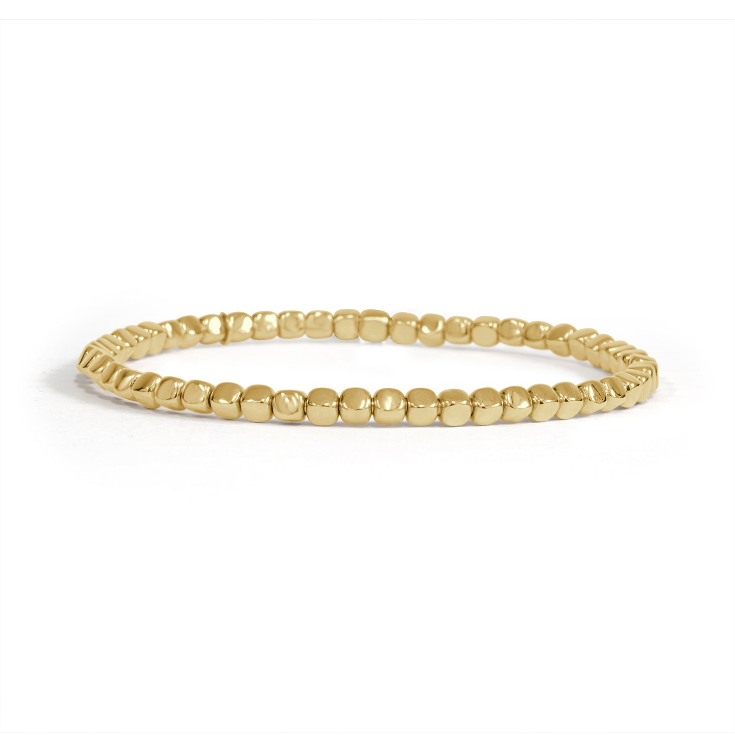 18 Carat Gold Cube Stretch Bracelet