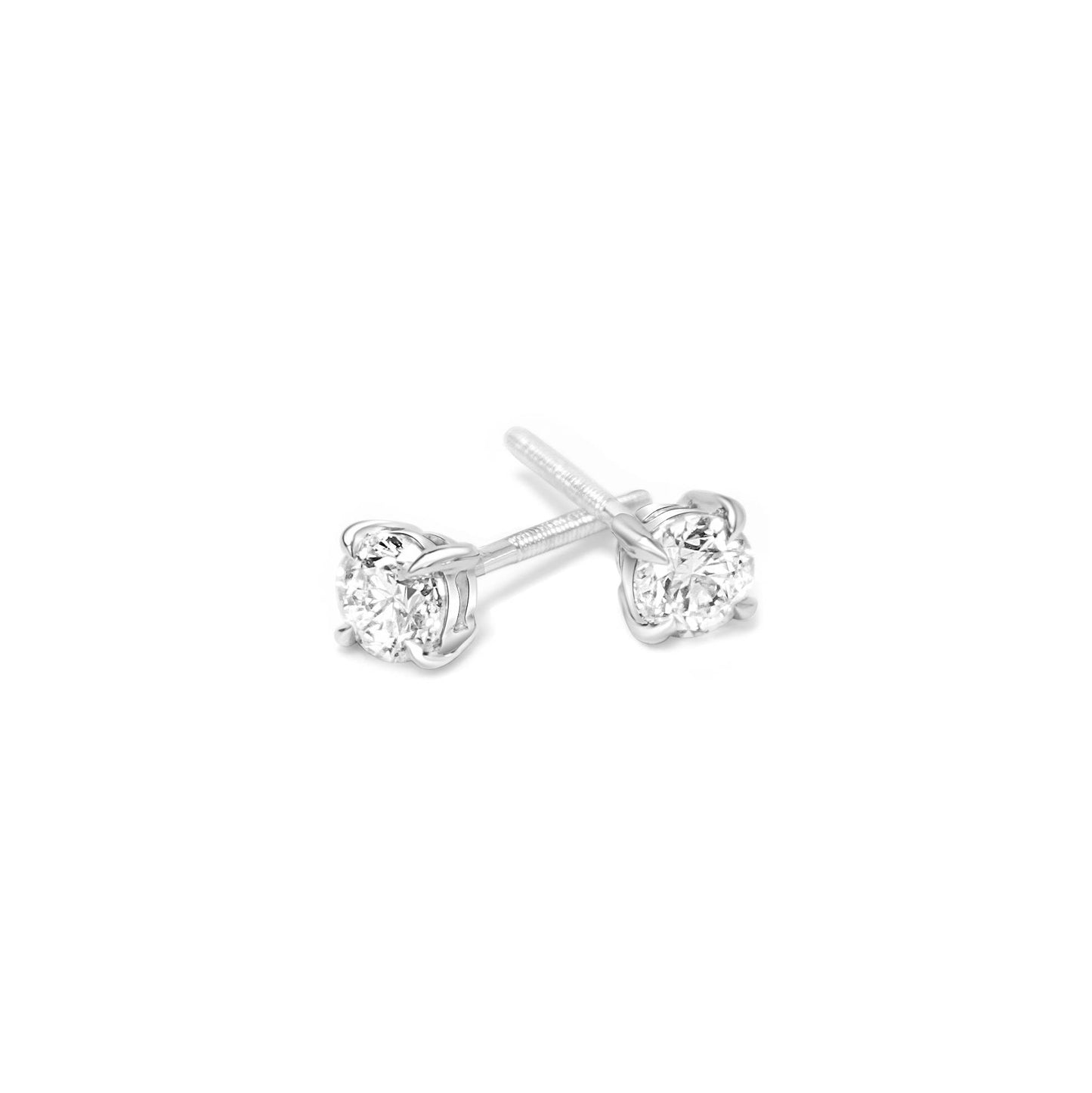 18K 2= 1.00ct Round Brilliant Cut Diamond Studs image 1