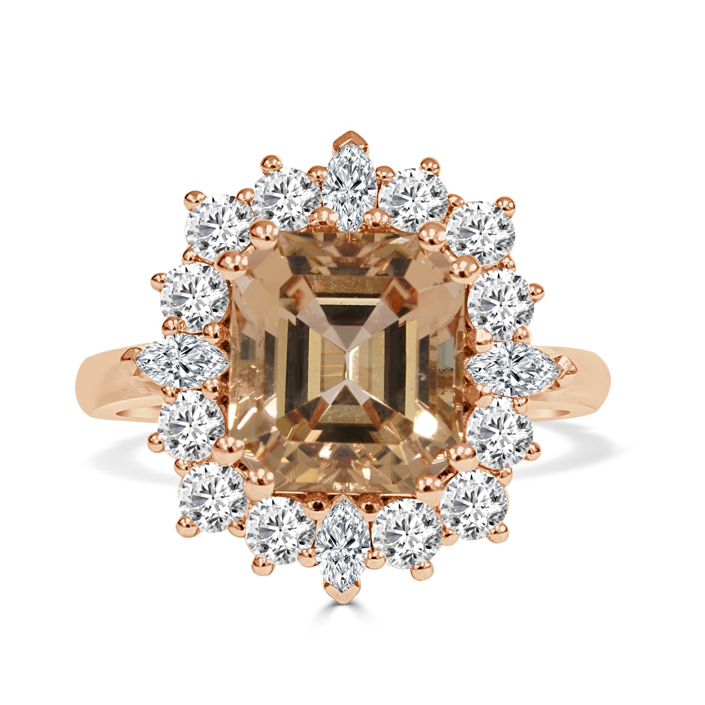 Peach Tourmaline and Diamond Dress Ring image 0