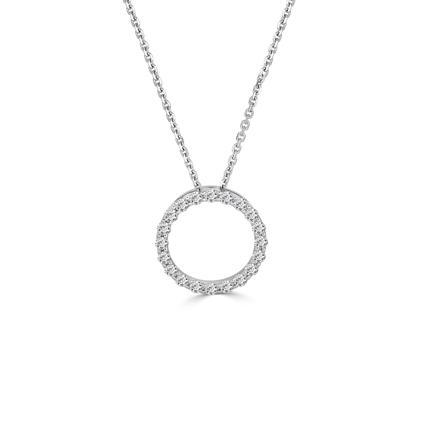 Round Brilliant Cut Diamond Circle Pendant image 0