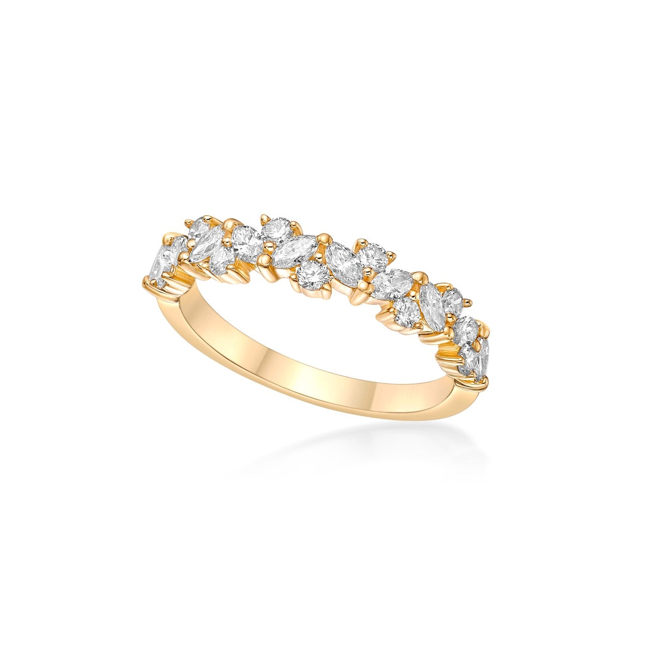 Round Brilliant Cut and Marquise Diamond Dress Ring image 0