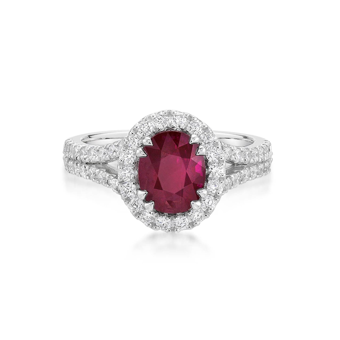 Electra - Ruby Split Band Halo Dress Ring image 0