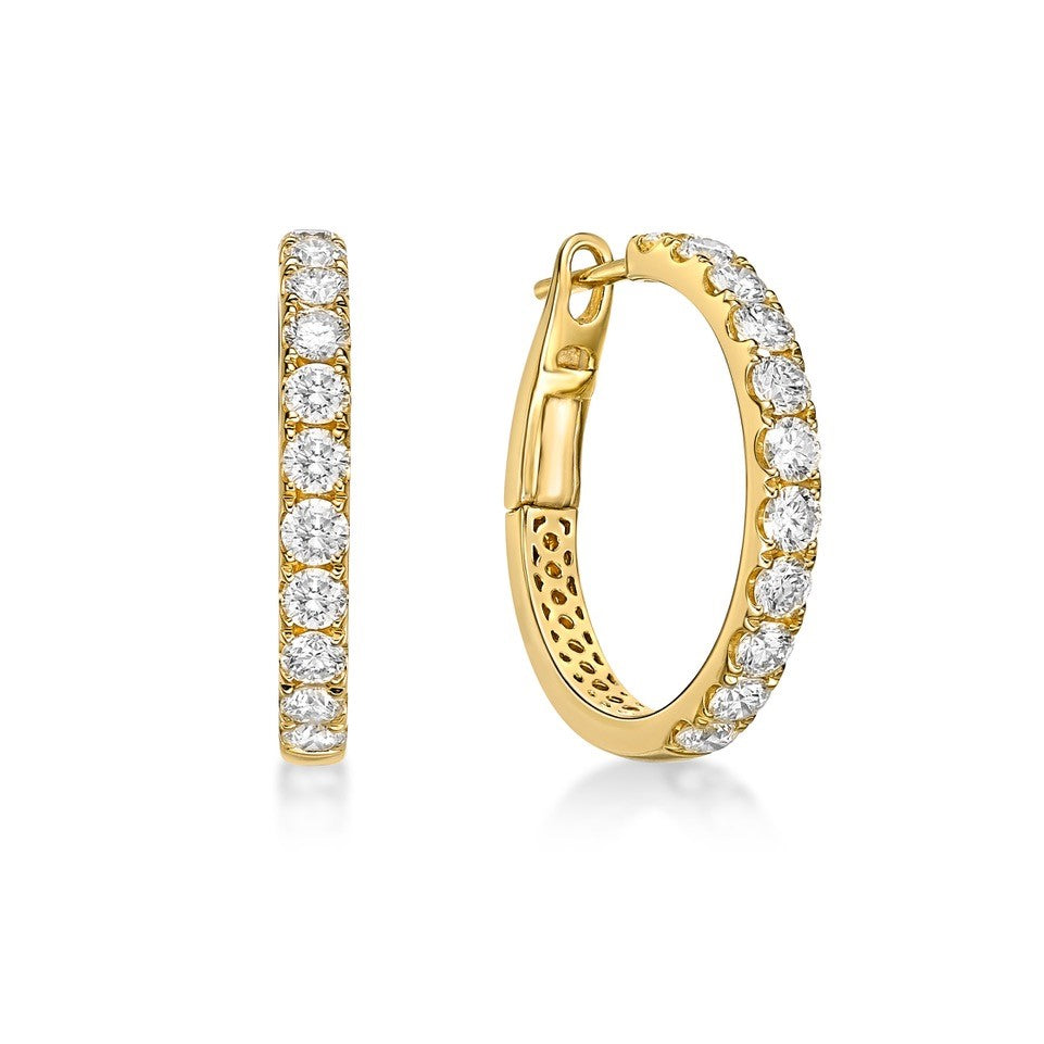 Round Brilliant Cut Diamond Hoop Earrings image 0