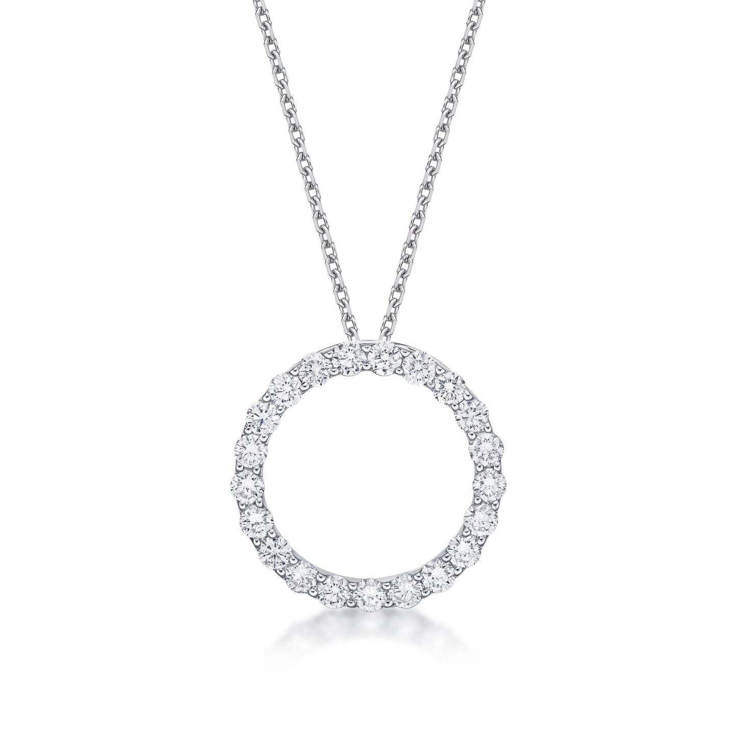18k 1.00 Carat Diamond Circle Pendant image 0