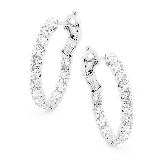 Round Brilliant Cut Diamond Hoop Earrings image 0