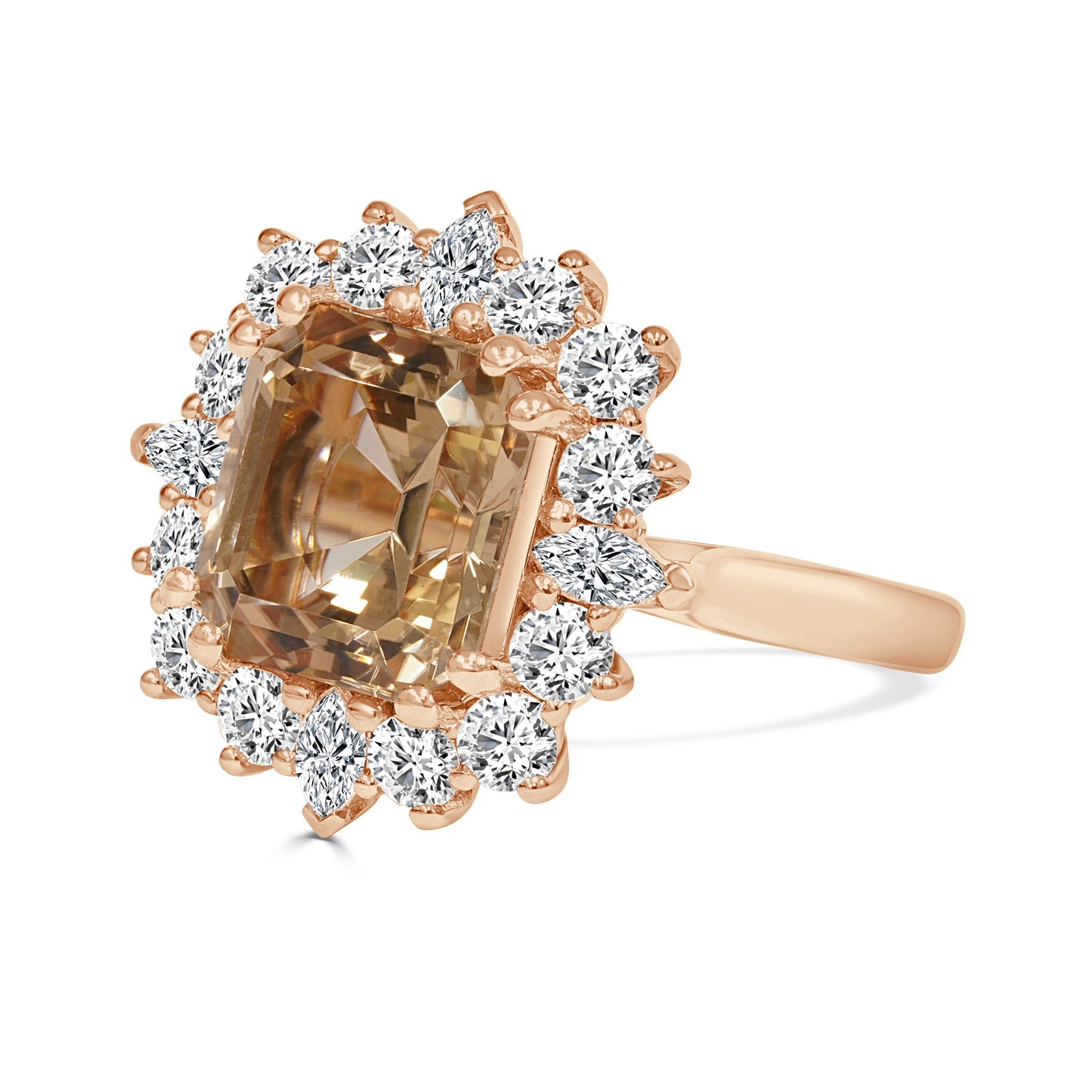 Peach Tourmaline and Diamond Dress Ring image 1