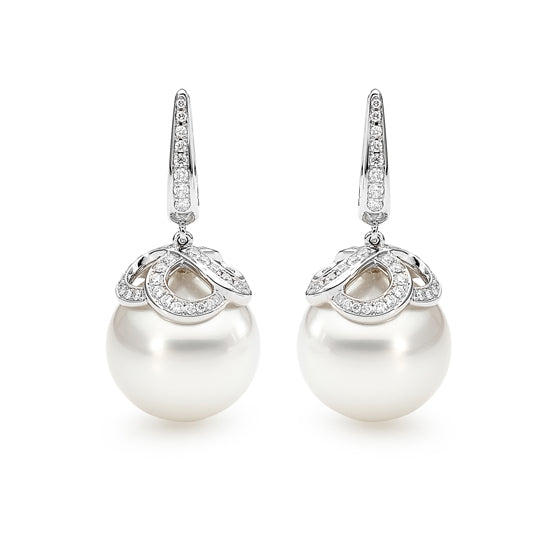 South Sea Pearl and Diamond Earrings image 0