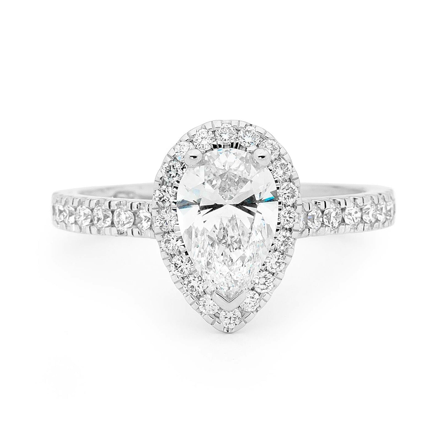 Izar - Pear Shaped Diamond Halo Engagement Ring image 0