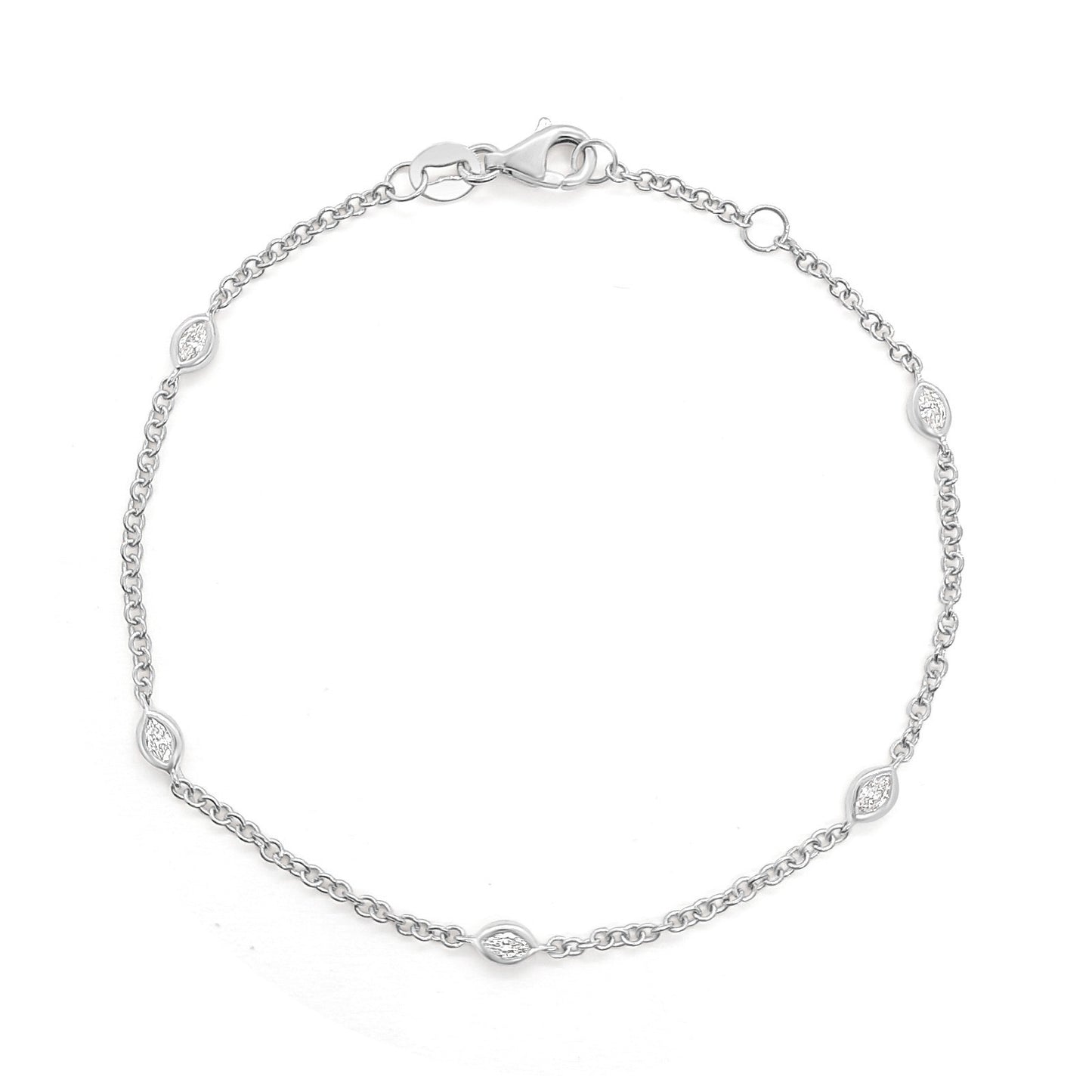 Marquise Cut Diamond Bezel Set Bracelet