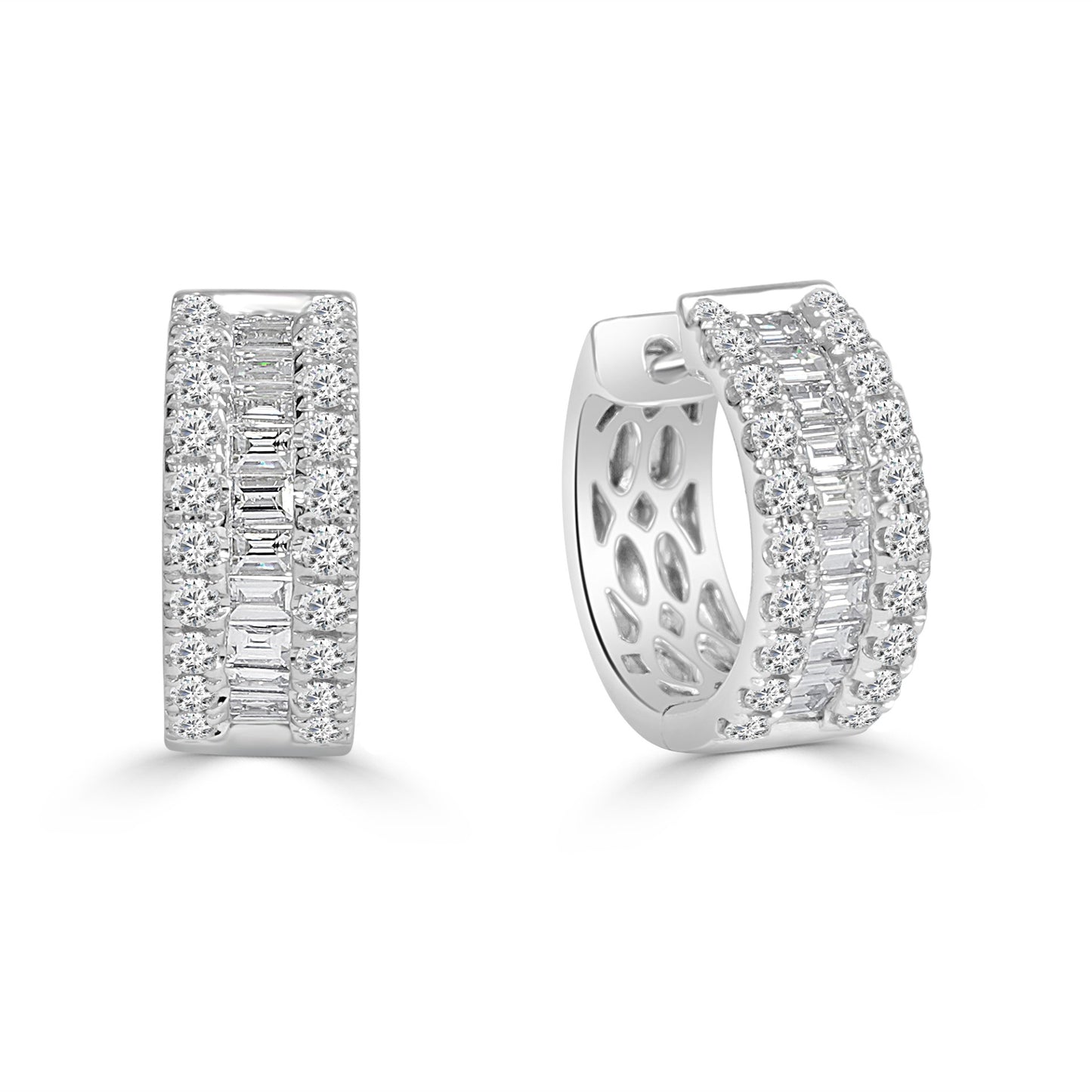 Diamond Set Huggie Earrings