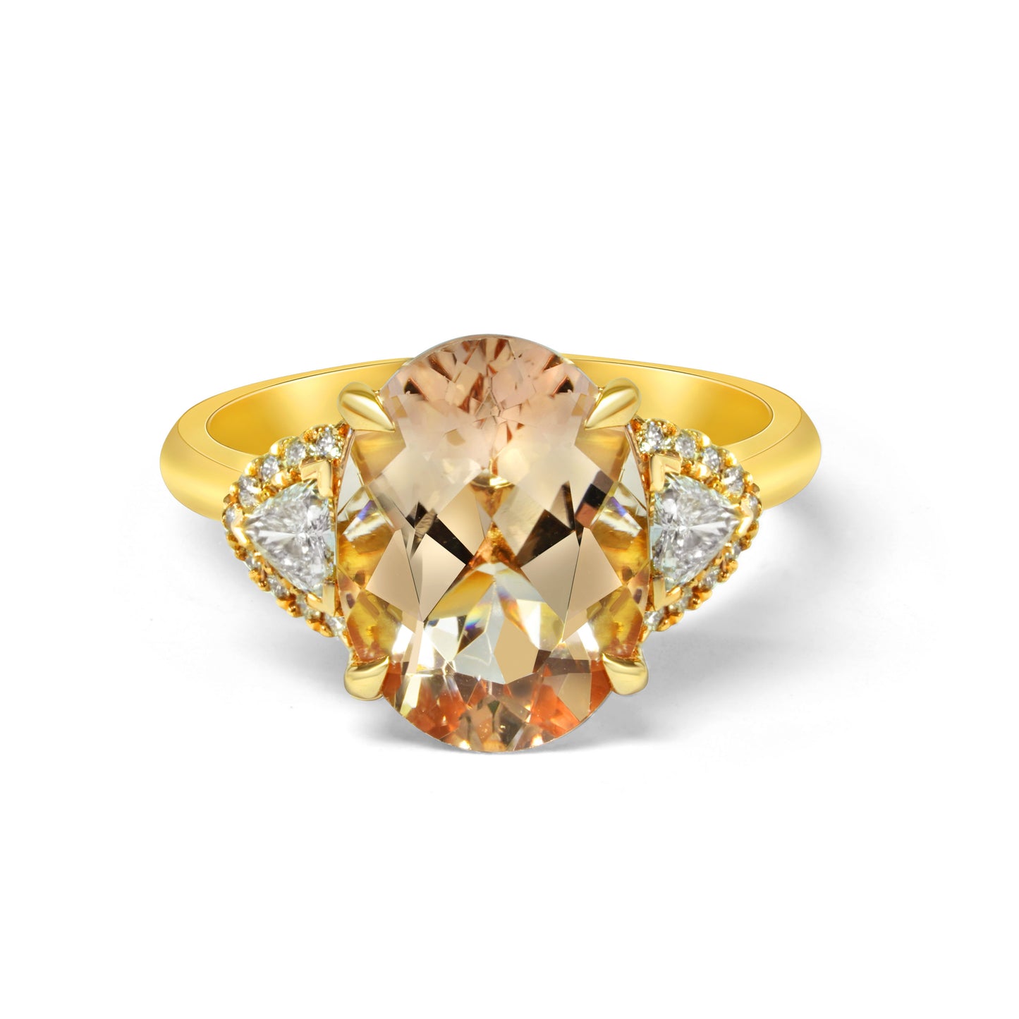 Peach Oval Morganite and Diamond Dress Ring image 0