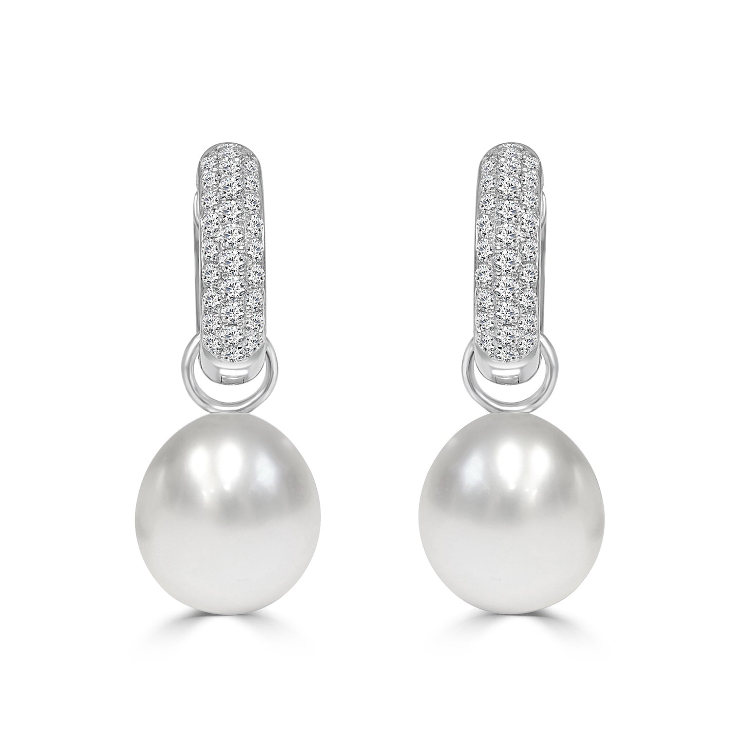 South Sea Pearl Pavé Hoops image 1