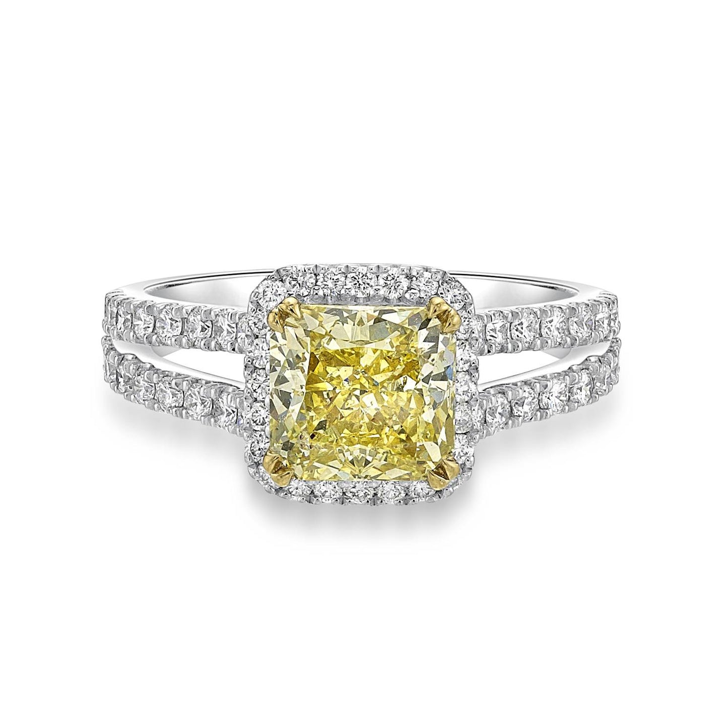 Saranya - Radiant Cut Yellow Diamond Engagement Ring image 0
