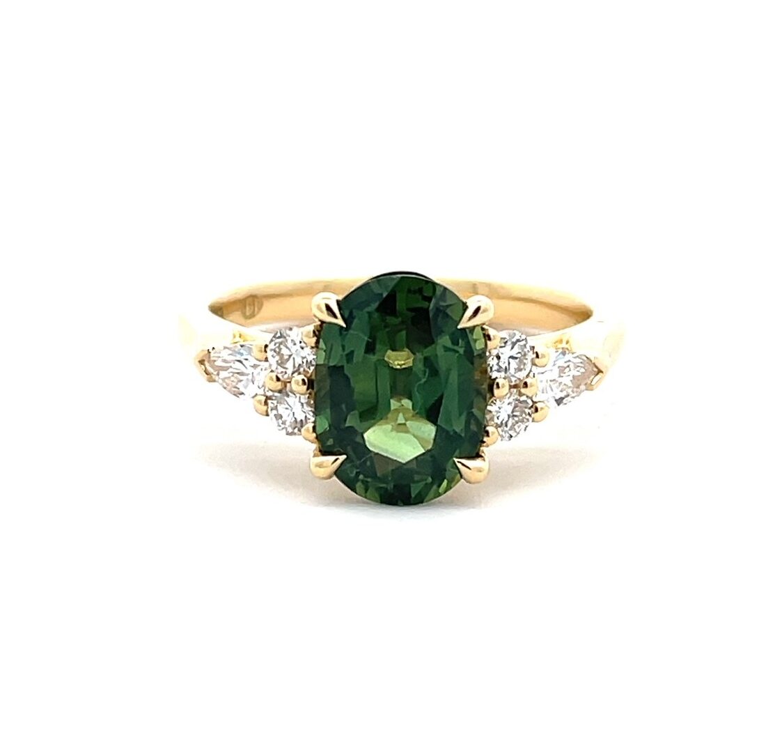 Oval Parti Sapphire & Diamond Dress Ring image 0