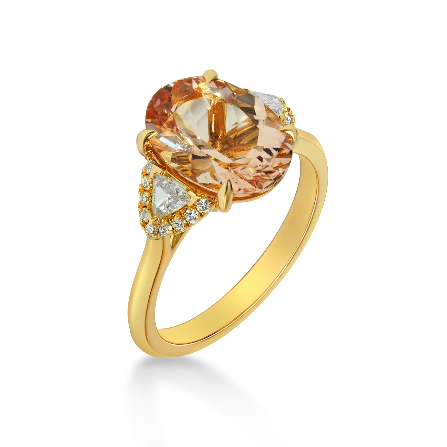 Peach Oval Morganite and Diamond Dress Ring image 1