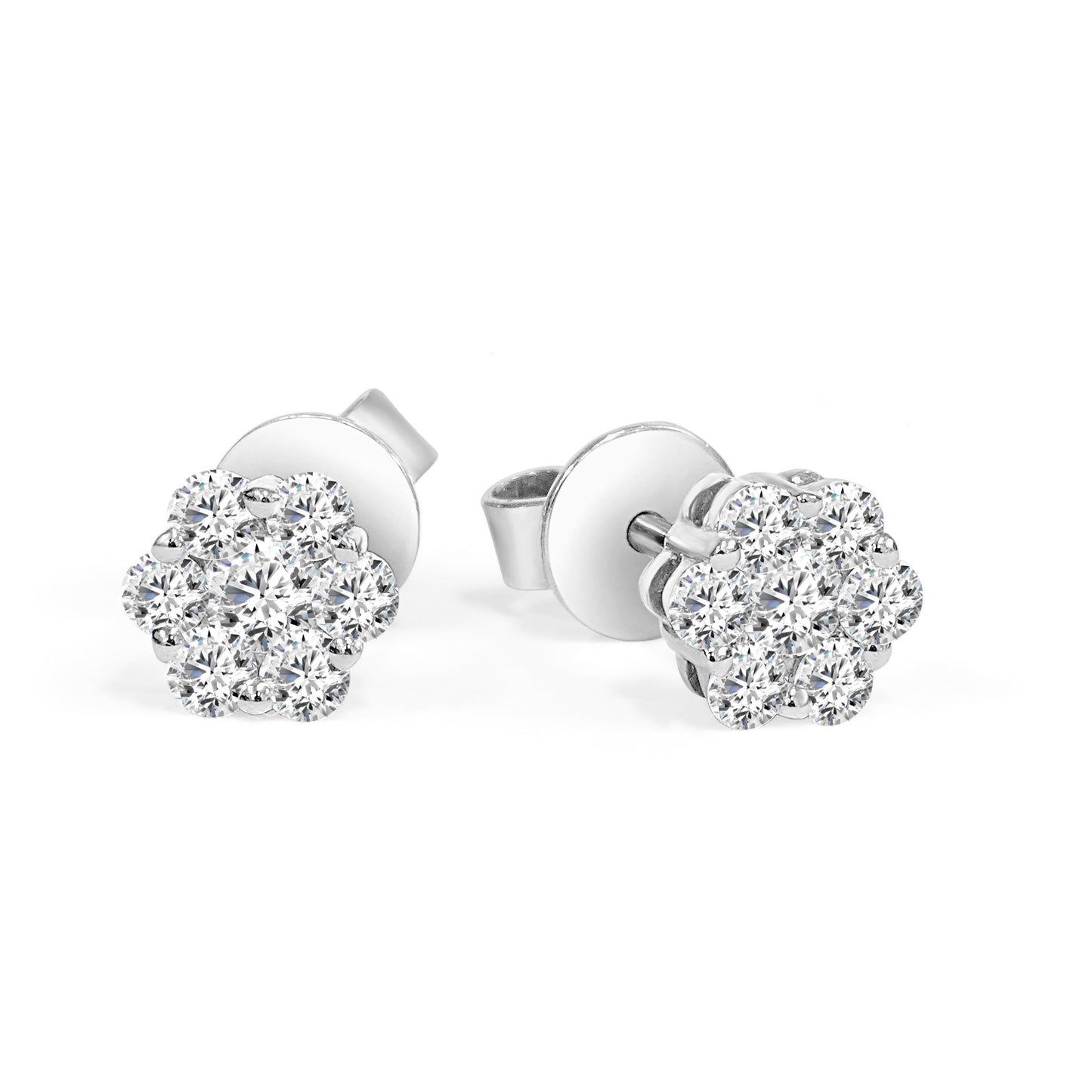 Round Brilliant Cut Diamond Cluster Studs image 1