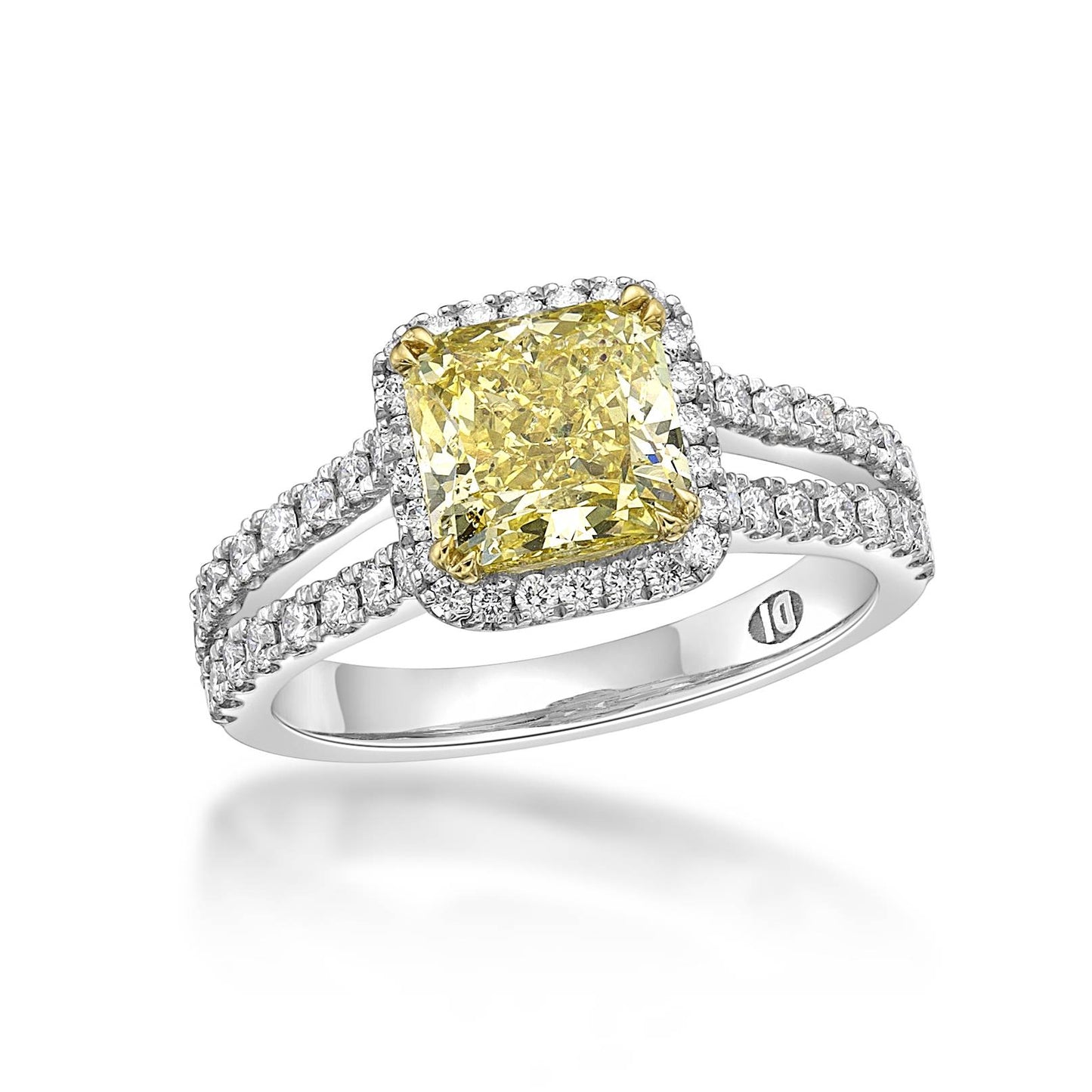 Saranya - Radiant Cut Yellow Diamond Engagement Ring image 1