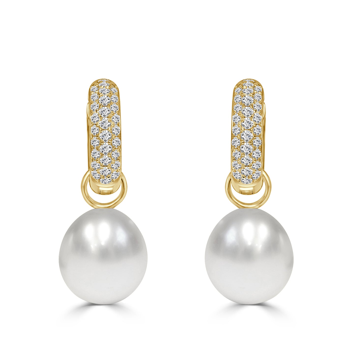 South Sea Pearl Pavé Hoops image 0