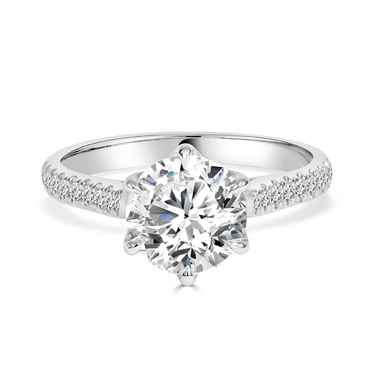 Lab Grown Round Brilliant Cut Diamond Engagement Ring image 2