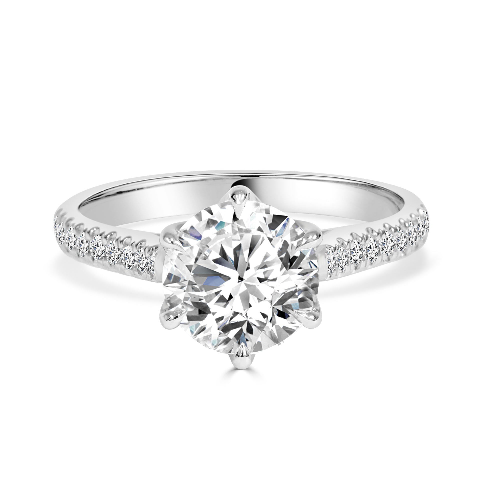 Lab Grown Round Brilliant Cut Diamond Engagement Ring image 2