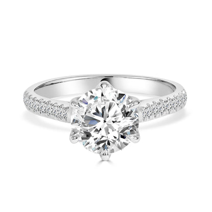 Lab Grown Round Brilliant Cut Diamond Engagement Ring image 2