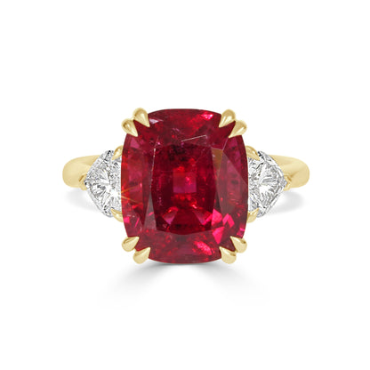 Rubellite and Heart Diamond Dress Ring
