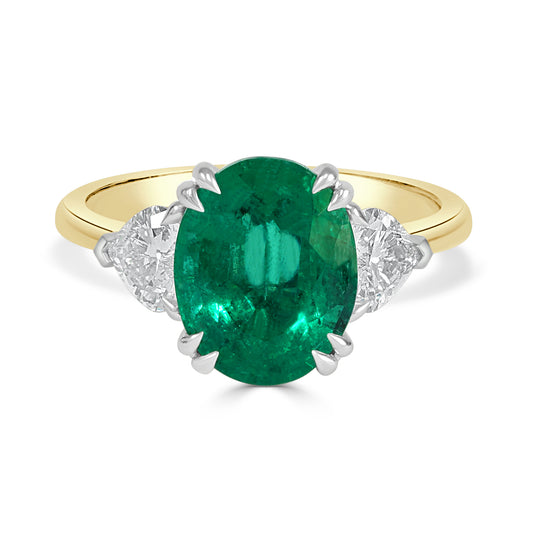 Emerald and Diamond Dress Ring