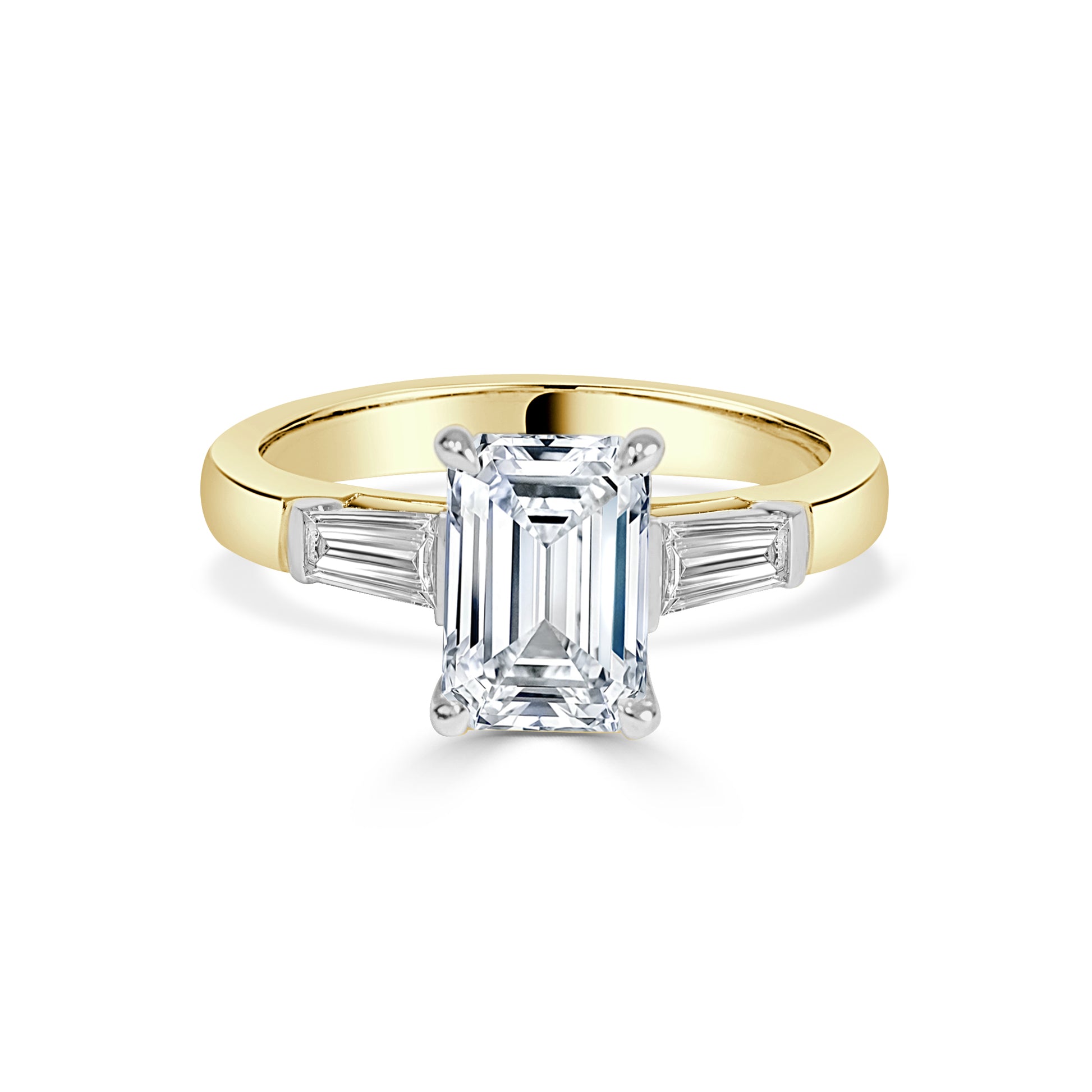 Lab Grown Emerald Cut Diamond Engagement Ring image 0
