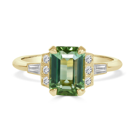 Green Tourmaline and Diamond Dress Ring image 0