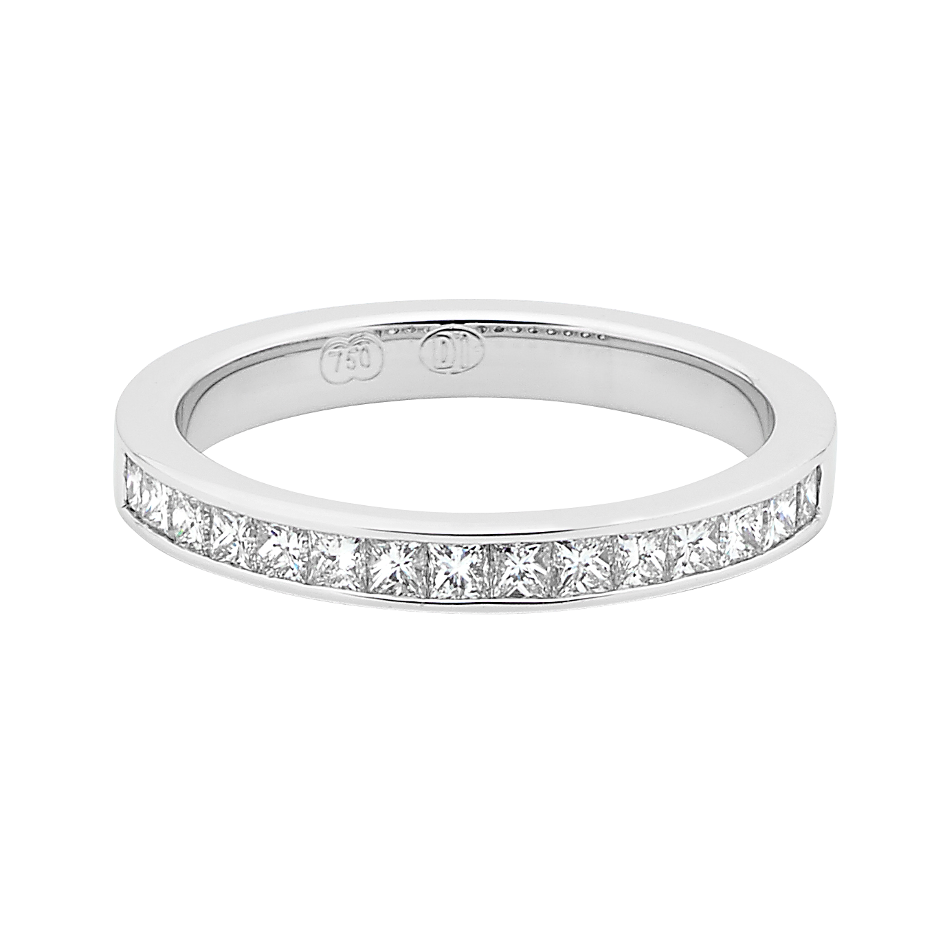 Channel Set Princess Cut Diamond band image 0
