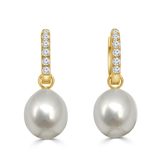Diamond and South Sea Pearl Earrings