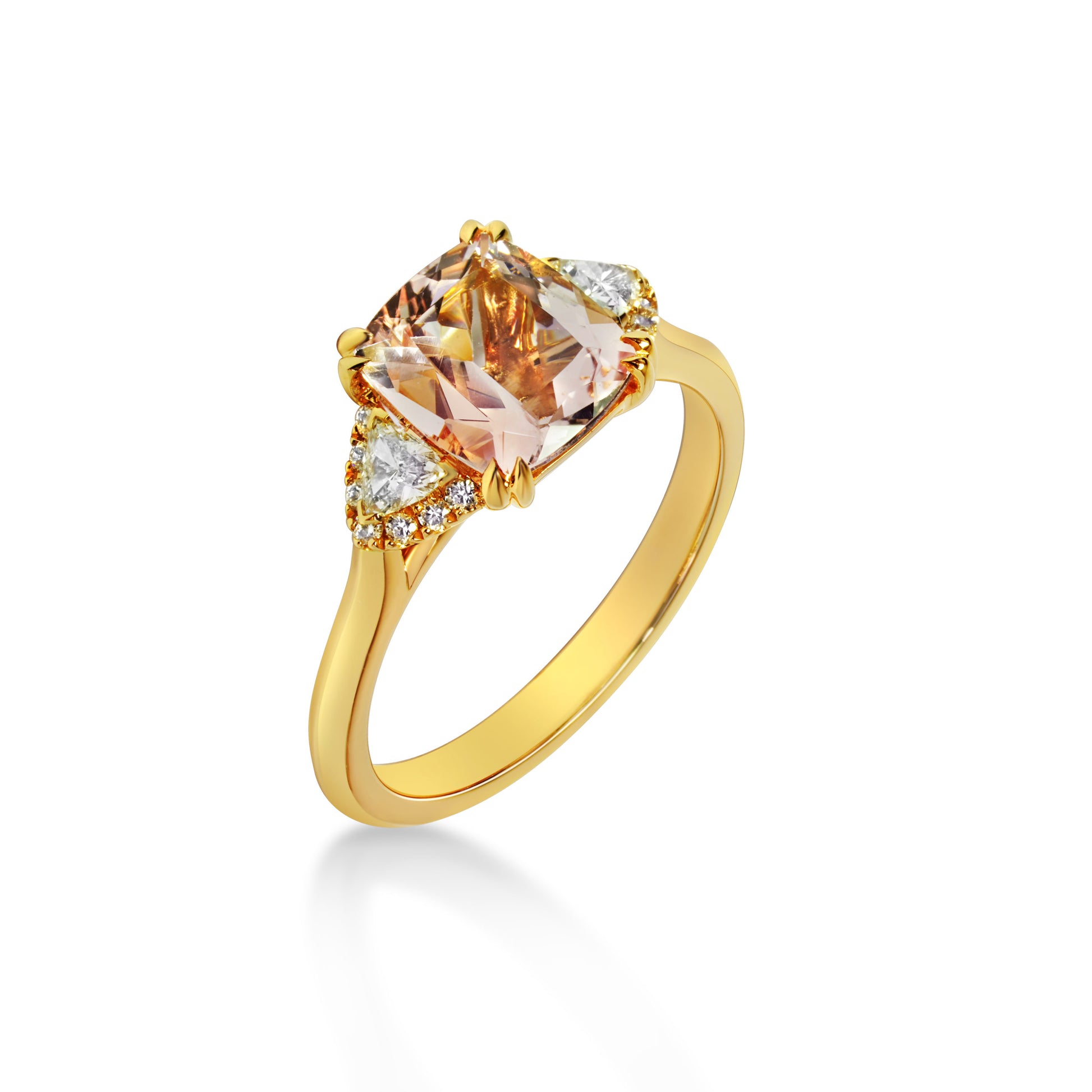 Peach Morganite and Diamond Dress Ring image 1