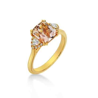 Peach Morganite and Diamond Dress Ring image 1