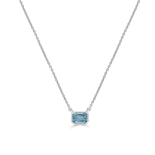 Emerald Cut Aquamarine Pendant