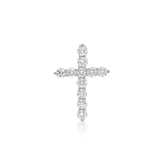 Round Brilliant Cut Diamond Cross Pendant image 0