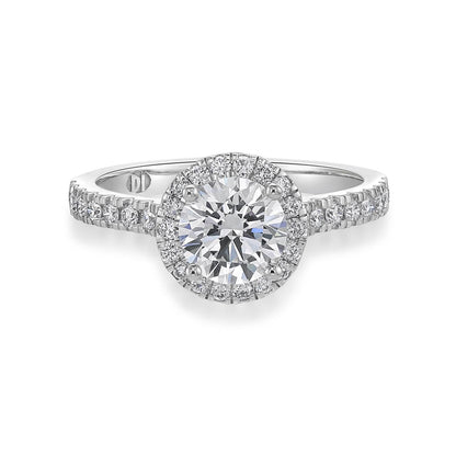 Classic fine halo engagement ring brisbane