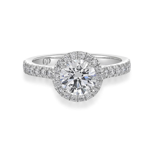 Classic fine halo engagement ring brisbane