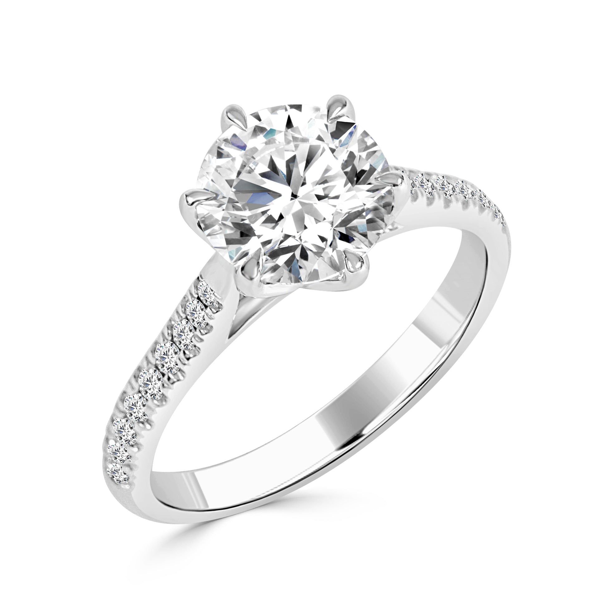 Lab Grown Round Brilliant Cut Diamond Engagement Ring image 3