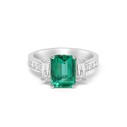 Emerald and Diamond Dress Ring image 0