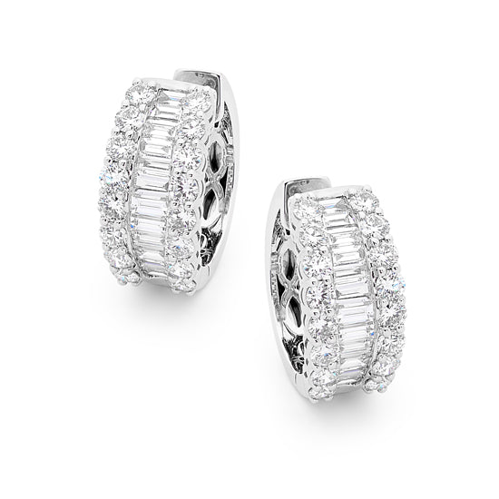 Baguette Diamond Huggies image 0