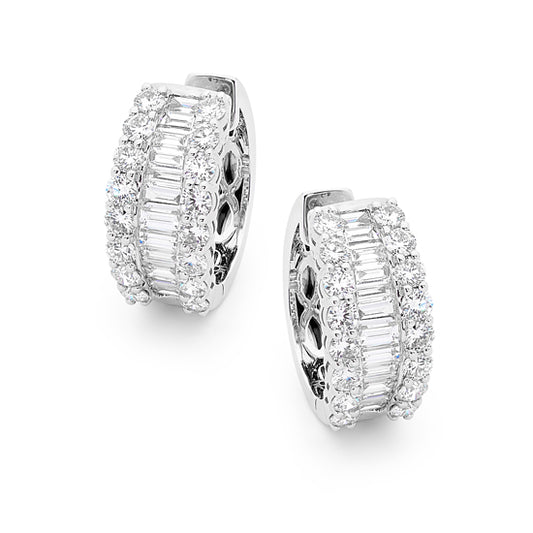 Baguette Diamond Huggies image 0